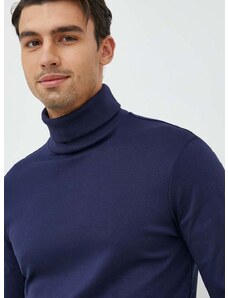 Bavlněné tričko s dlouhým rukávem Polo Ralph Lauren tmavomodrá barva