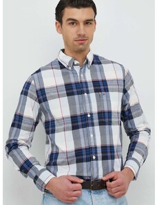 Košile Tommy Hilfiger tmavomodrá barva, regular, s límečkem button-down