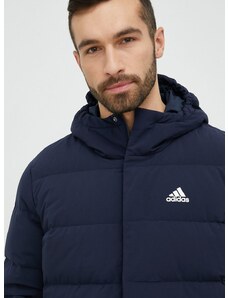 Péřová bunda adidas pánská, tmavomodrá barva, zimní, HG8750