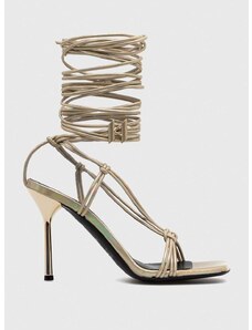 Kožené sandály Karl Lagerfeld GALA zlatá barva, KL30904