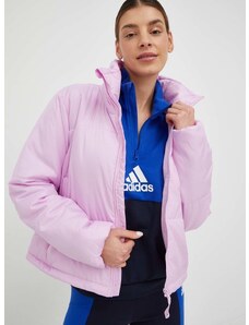 Bunda adidas dámská, růžová barva, zimní