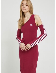 Šaty adidas Originals vínová barva, mini