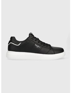 Kožené sneakers boty Pepe Jeans EATON černá barva, PMS30896