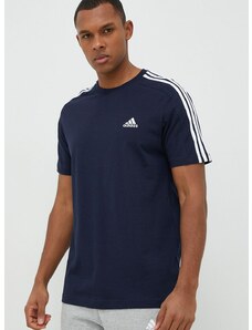 Bavlněné tričko adidas tmavomodrá barva, s aplikací, IC9335