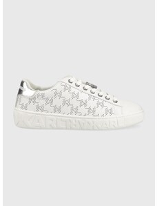 Kožené sneakers boty Karl Lagerfeld KUPSOLE III bílá barva, KL61013