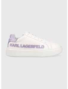 Kožené sneakers boty Karl Lagerfeld MAXI KUP bílá barva, KL62210