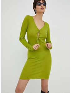 Vlněné šaty Résumé zelená barva, mini
