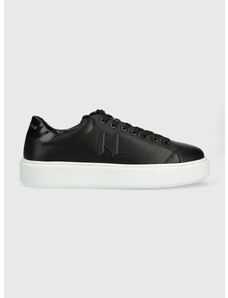 Kožené sneakers boty Karl Lagerfeld MAXI KUP černá barva, KL52215