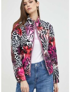 Oboustranná bunda Guess dámská, fialová barva, přechodná