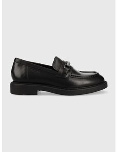 Kožené mokasíny Vagabond Shoemakers ALEX W dámské, černá barva, na plochém podpatku, 5548.001.20