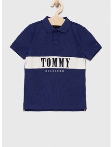 Dětské polo tričko Tommy Hilfiger tmavomodrá barva, s aplikací