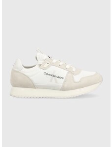 Sneakers boty Calvin Klein Jeans RUNNER SOCK LACE UP NY-LTH W bílá barva, YW0YW00840
