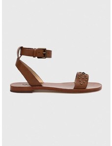 Kožené sandály Lauren Ralph Lauren 802891394001 dámské, hnědá barva, 802891394001