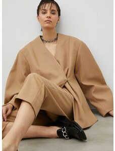 Sako By Malene Birger béžová barva, oversize