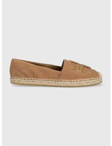 Semišové espadrilky Tory Burch Woven hnědá barva, 143022-250