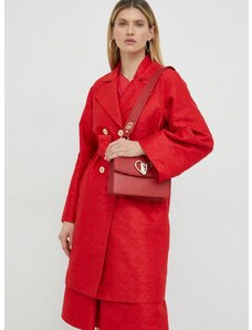 Kabát Pinko dámský, červená barva, přechodný, dvouřadový