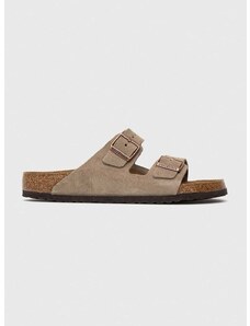 Semišové pantofle Birkenstock Arizona pánské, šedá barva, 51461.TAUP-TAUPE