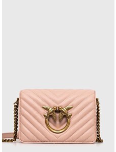Kožená kabelka Pinko růžová barva, 100067.A0GK
