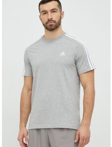 Bavlněné tričko adidas šedá barva, IC9337