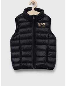 Dětská péřová vesta EA7 Emporio Armani černá barva