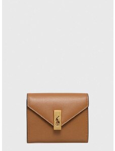 Kožená peněženka Polo Ralph Lauren béžová barva, 427886734