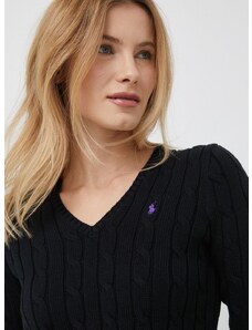 Bavlněný svetr Polo Ralph Lauren černá barva, lehký, 211891641
