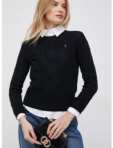 Bavlněný svetr Polo Ralph Lauren černá barva, 211891640