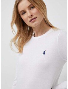 Bavlněné tričko s dlouhým rukávem Polo Ralph Lauren bílá barva, 211898699