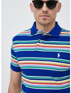 Bavlněné polo tričko Polo Ralph Lauren tmavomodrá barva