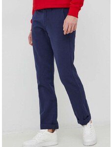 Plátěné kalhoty Polo Ralph Lauren pánské, tmavomodrá barva, jednoduché