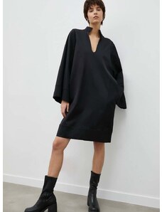 Vlněné šaty By Malene Birger černá barva, mini, oversize