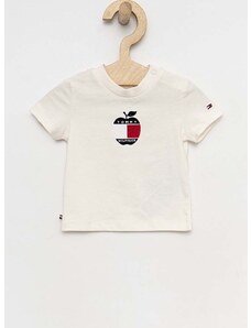 Kojenecké tričko Tommy Hilfiger bílá barva, s aplikací