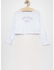 Dětská bavlněná košile s dlouhým rukávem Pepe Jeans Paullete bílá barva, s potiskem
