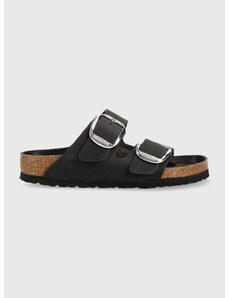 Kožené pantofle Birkenstock ARIZONA BIG BUCKLE dámské, černá barva, 1011074