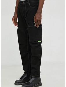 Kalhoty G-Star Raw Pánské, černá barva, ve střihu cargo