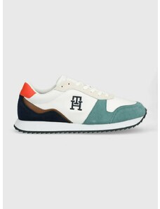 Kožené sneakers boty Tommy Hilfiger RUNNER EVO LEATHER bílá barva, FM0FM04479