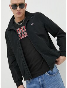 Bunda Tommy Jeans pánská, černá barva, přechodná