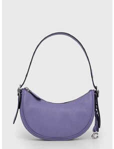 Kožená kabelka Coach Luna Shoulder Bag fialová barva