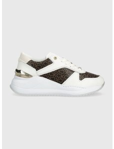 Sneakers boty Calvin Klein CHUNKY INTERN WEDGE LACE UP-MONO bílá barva, HW0HW01439