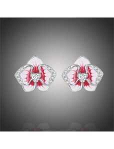 GRACE Silver Jewellery Stříbrné náušnice Motýlí orchidej - stříbro 925/1000