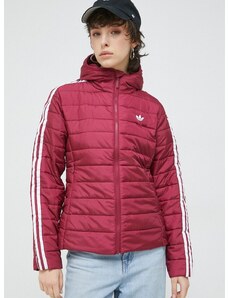 Bunda adidas Originals dámská, vínová barva, přechodná