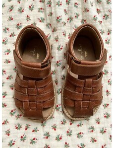 Dětské semišové sandály Konges Sløjd hnědá barva