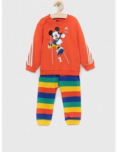 Dětská tepláková souprava adidas x Disney oranžová barva