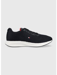 Sneakers boty Tommy Hilfiger LIGHTWEIGHT RUNNER KNIT FLAG tmavomodrá barva, FM0FM04563