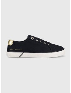 Tenisky Tommy Hilfiger LACE UP VULC SNEAKER dámské, tmavomodrá barva, FW0FW06957