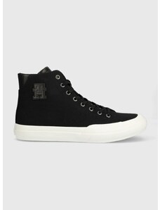 Kecky Tommy Hilfiger TH HI VULC PREMIUM BANANATEX pánské, černá barva, FM0FM04572