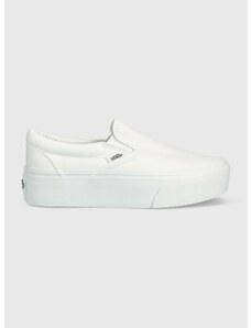 Tenisky Vans Classic Slip-On Stackform dámské, bílá barva, VN0A7Q5RW001, VN0A7Q5RW001-WHITE