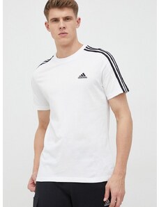 Bavlněné tričko adidas bílá barva, IC9336