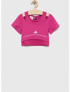 Dětské tričko adidas G HIIT fialová barva