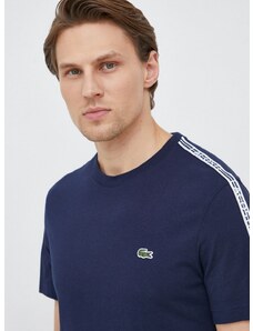Bavlněné tričko Lacoste tmavomodrá barva, s aplikací, TH5071-001
